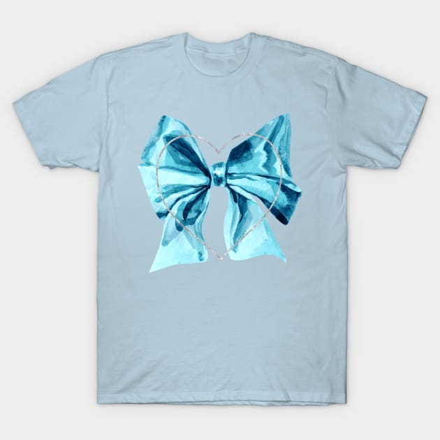 Blue Bow with heart T-Shirt by LifeTime Design